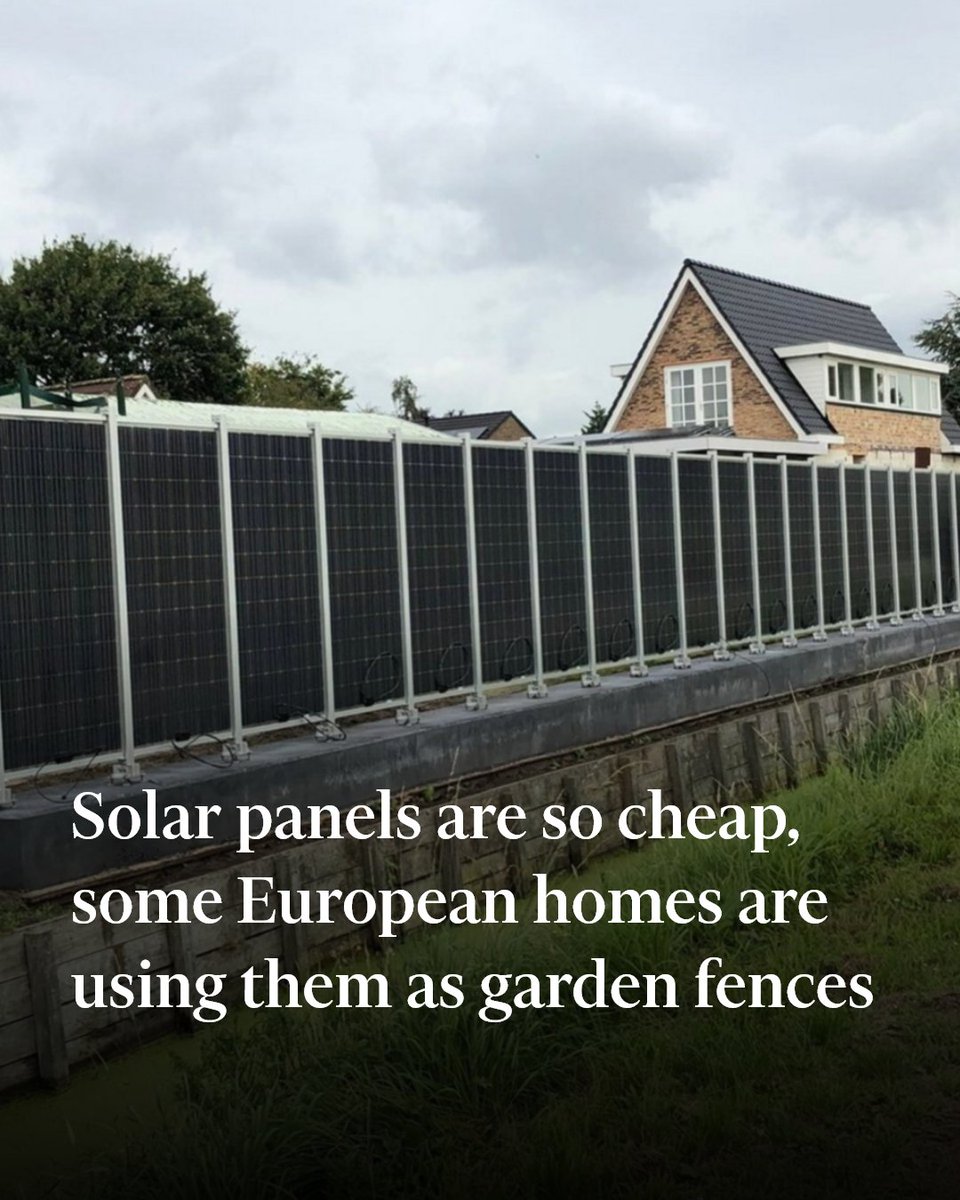 Despite capturing less sunlight when installed upright, solar panels are being used in the Netherlands and Germany to build garden fences, as households look to save on the high cost of roof installations on.ft.com/3VIEymG