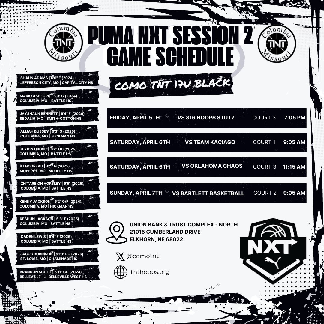 🔒 in for <a href="/PRO16League/">PRO16/NXTPRO League</a>  in Omaha, NE this weekend. Let the games begin! <a href="/COMOTNT/">COMO TNT BASKETBALL</a> <a href="/NxtProHoops/">NXTPRO Hoops</a> <a href="/NXTPRO_IL/">NXTPRO Illinois</a> @NxtProNE <a href="/PUMAHoops/">PUMA Basketball</a>