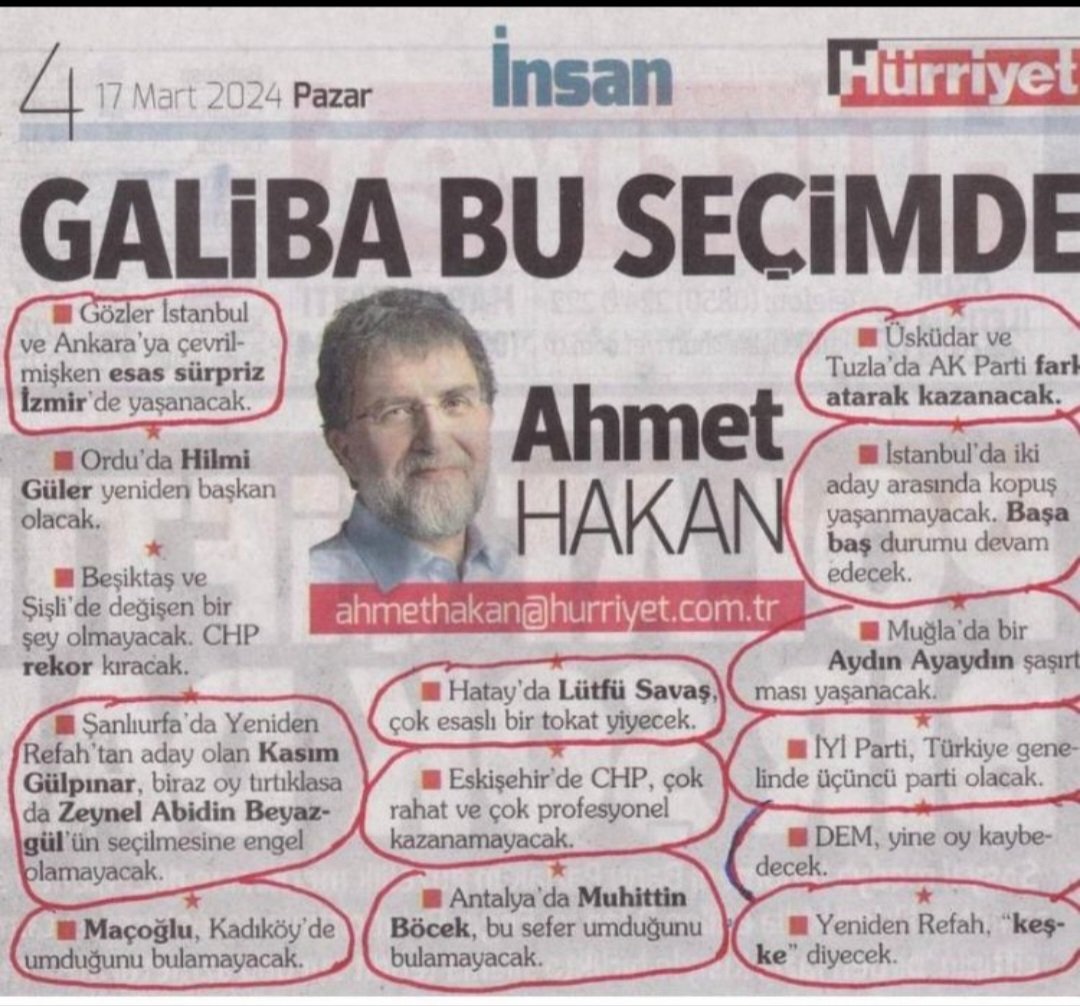 sarseven's tweet photo. Tam tutturmuş😎😎😎

📌 Üsküdar ve Tuzla'da Ak Parti fark atarak kazanacak 😎
📌 Şanlıurfa'da Kasım Gülpınar biraz oy tırtıklasa da, Zeynel Abidin Gül'ün seçilmesine engel olamayacak😎
📌 İstanbul'da iki aday arasında kopuş yasanmayacak, başabaş durum devam edecek.
📌 Muğla'da bir Aydın Ayaydın şaşırtması yasanacak.
📌 İyi Parti Türkiye genelinde üçüncü parti olacak😎
😎😎😎😎