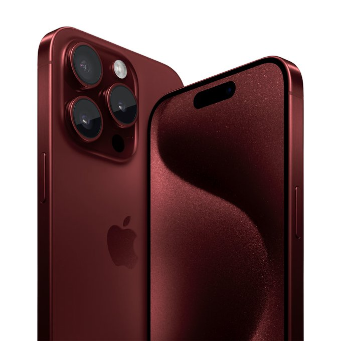 techrecevent's tweet photo. #Apple has announced a new Red Titanium color for the #iPhone15Pro and #iPhone15ProMax !  You can pre-order the new color on April 5th and will be available on April 9th. Now make sure to check the alt-text on the image!

#TechRecevent https://t.co/BRcGQew6TY