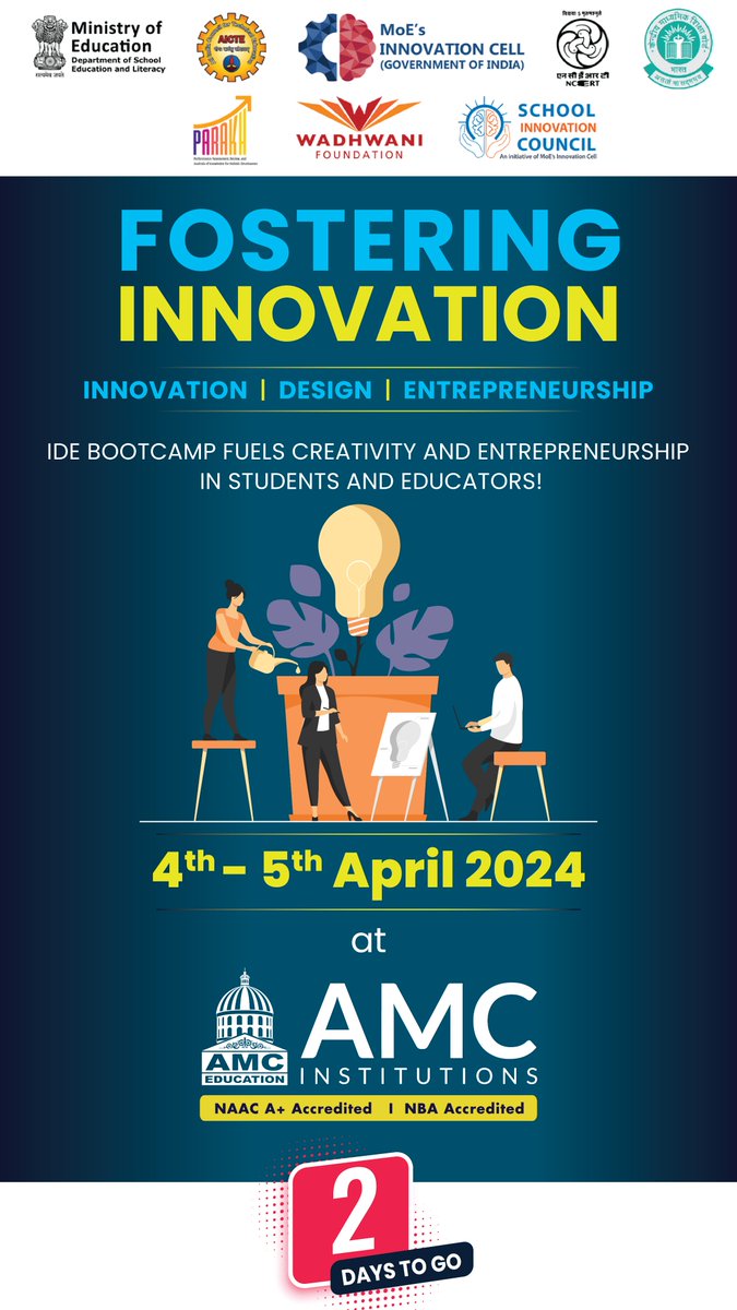 amcinstitutions's tweet photo. AMC Institutions has been chosen as one of the Nodal Centers nationwide to host a comprehensive two-day Bootcamp. The anticipation for this thrilling event has commenced! https://t.co/CfhOvsGipj