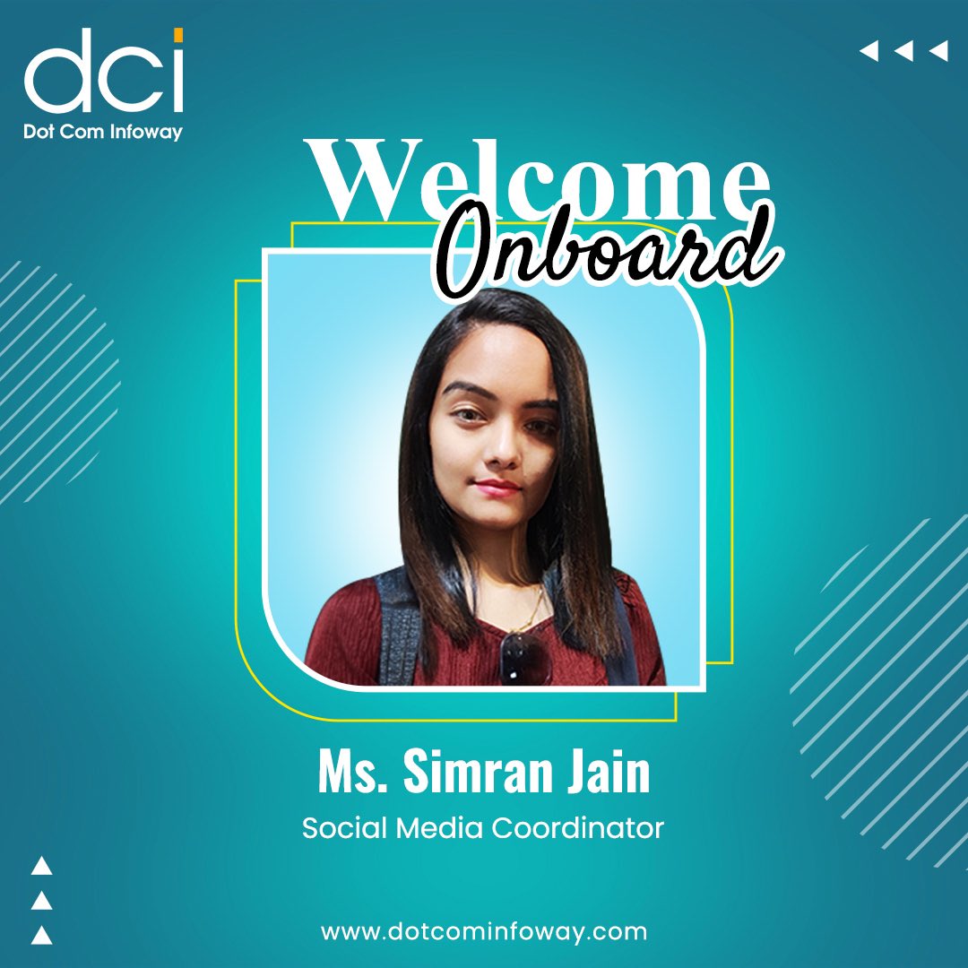 Join us in extending a warm welcome to Ms. Simran Jain, our new Social Media Coordinator at Dot Com Infoway! 🌟 We're thrilled to have you on board, Simran, and look forward to your valuable contributions to our team. #DotComInfoway #WelcomeAboard #NewBeginnings #Teamwork