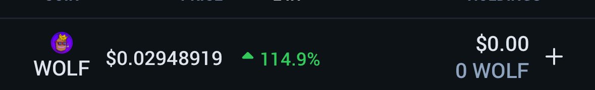 Bought giant green candles just to feel something $WOLF very small