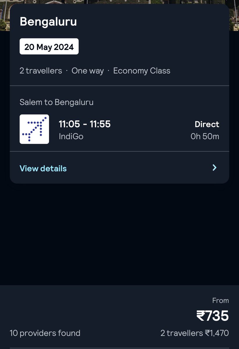 Bengaluru Flight ✈️: Planning a budget-friendly trip from Salem, Tamil Nadu to Bengaluru, Karnataka in May? 

Secure your travel for less than $10 or 800₹ with advance booking! #TravelSmart #BudgetTravel #travelblogger #viral #Bengaluru #rcb #Kohli #flightdeal #salem #TamilNadu…