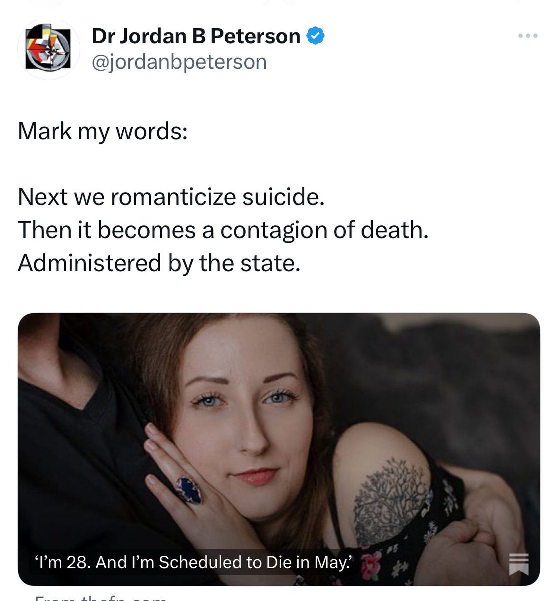 First we approved body mutilation to “treat” gender dysphoria. Now we are approving suicide to “treat” depression, autism, and BPD. Having roots in the mental health field, I am absolutely appalled that Canada promotes and legally assists in suicide as a “solution” to mental…