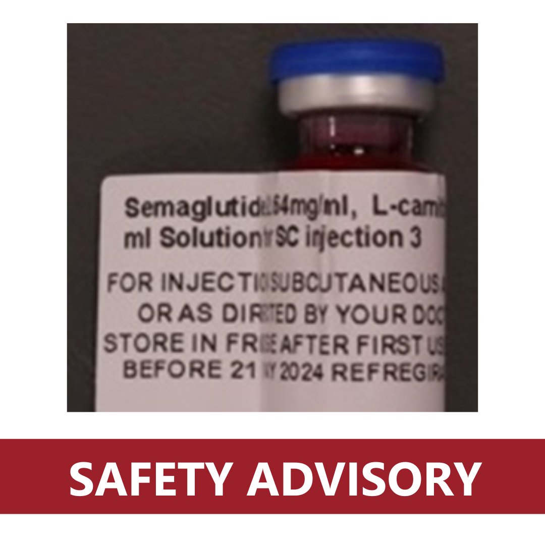 We have tested a product, labelled ‘Semaglutide 2.64mg/mL, L-carnitine 100mg/mL B12 .05mg/mL solution for SC injection 3’, and found that the vials contain different amounts of vitamin B12 (cyanocablamin) and L-carnatine than what is labelled. Read more: tga.gov.au/news/safety-al…