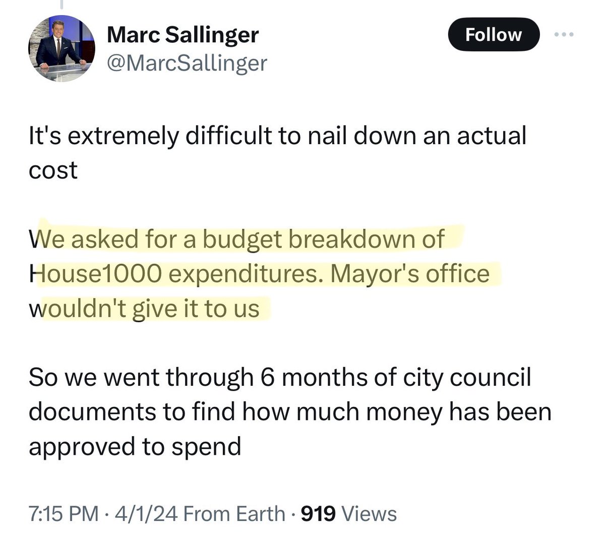 Why won’t the mayor show us his House 1000 expenditures? 👀⬇️