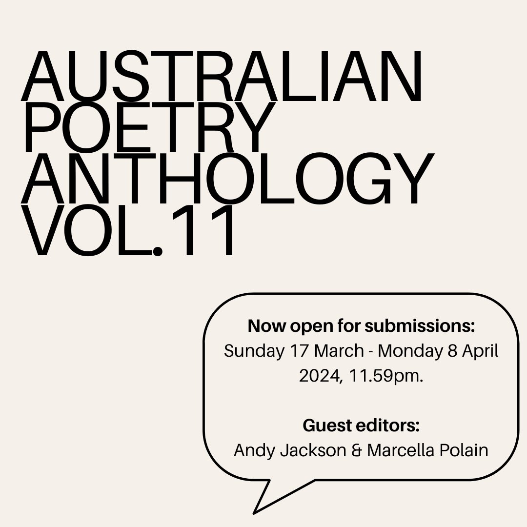 Just under a week left to go for submissions! 💌australianpoetry.org/australian-poe…