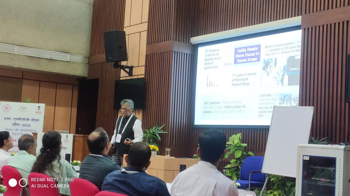 Dr. Akhilesh Gupta, Senior Adviser & Head DST, talked on Science, Technology & Innovation Landscape of India: A Vision for Viksit Bharat on the second day of LEADS April-2024 at INSA. @ncgg