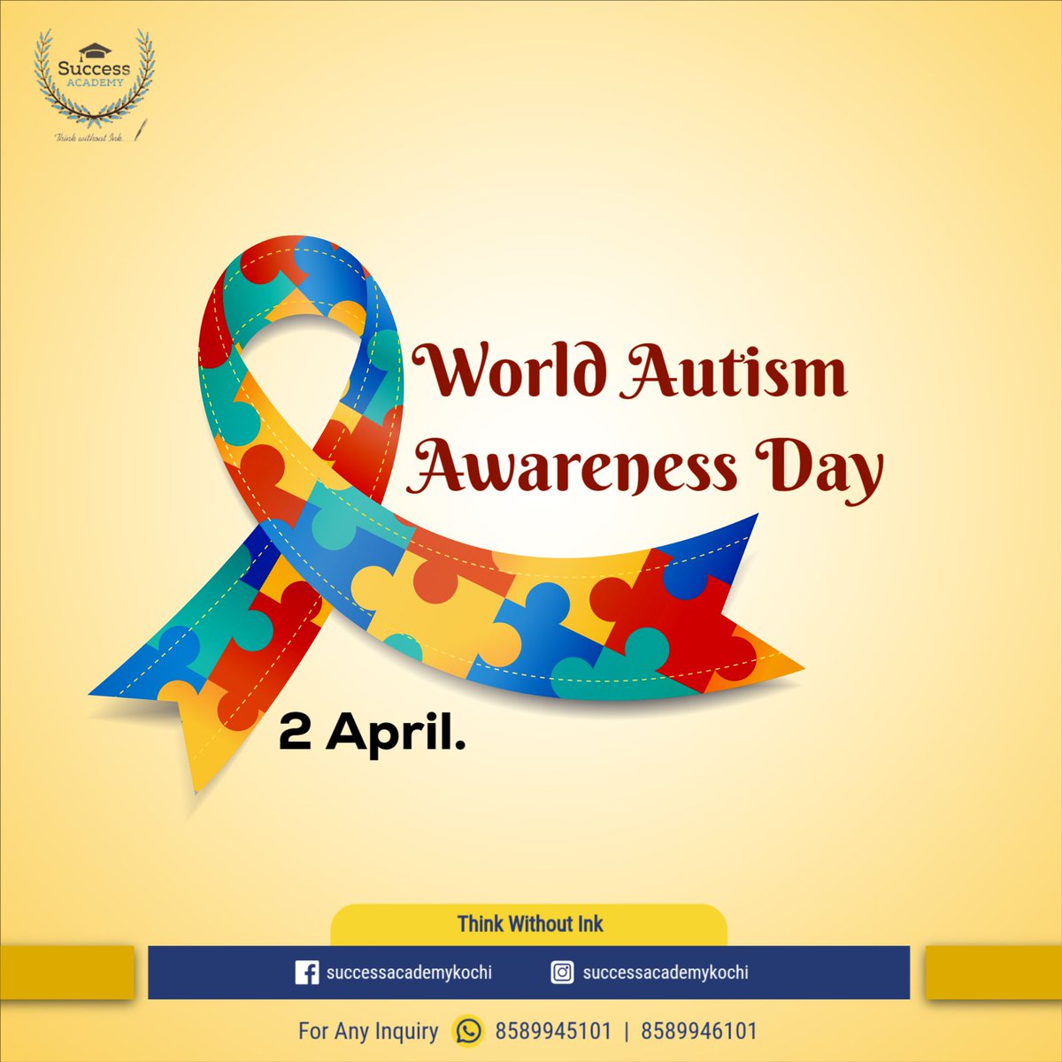 #WorldAutismAwarenessDay #AutismAwareness #LightItUpBlue #DifferentNotLess #AutismAcceptance #AutismAwarenessMonth #InclusionMatters #Neurodiversity #CelebrateDifferences #SupportAutism #LoveWithoutLimits #EmpowerAutism #SSCCoaching #BankCoaching #SuccessAcademyKochi