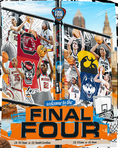 MarchMadnessWBB's tweet photo. Next stop, Cleveland 🏀 

#WFinalFour https://t.co/hlwekn560E