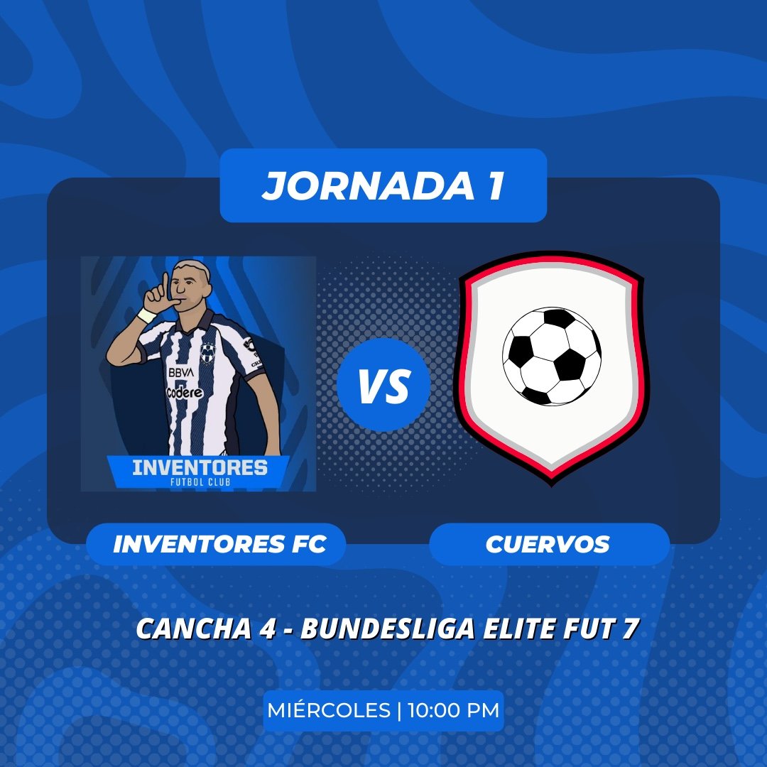 InventoresFc's tweet photo. Inicia el mes, inicia la semana y el miércoles inicia el camino de #InventoresFC en el Torneo ⚽

¡Vamos con todo! 💪🏻 https://t.co/SMVjWSYTam