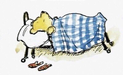 We curl up and go to sleep... and Pooh, too, closes his eyes and nods his head, and follows us on tiptoe into the Forest. There, we have magic adventures; but when we wake up in the morning, they are gone before we can catch hold of them. ~A.A.Milne #adventures