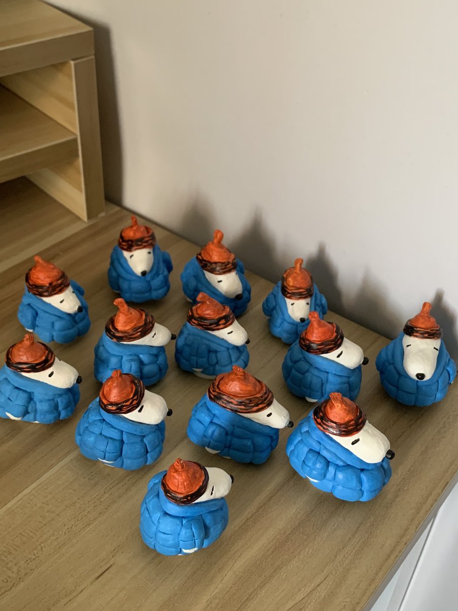 juno_spacecraft's tweet image. what’s better than one puffer jacket snoopy? maybe an army of them 𖦹₊⊹