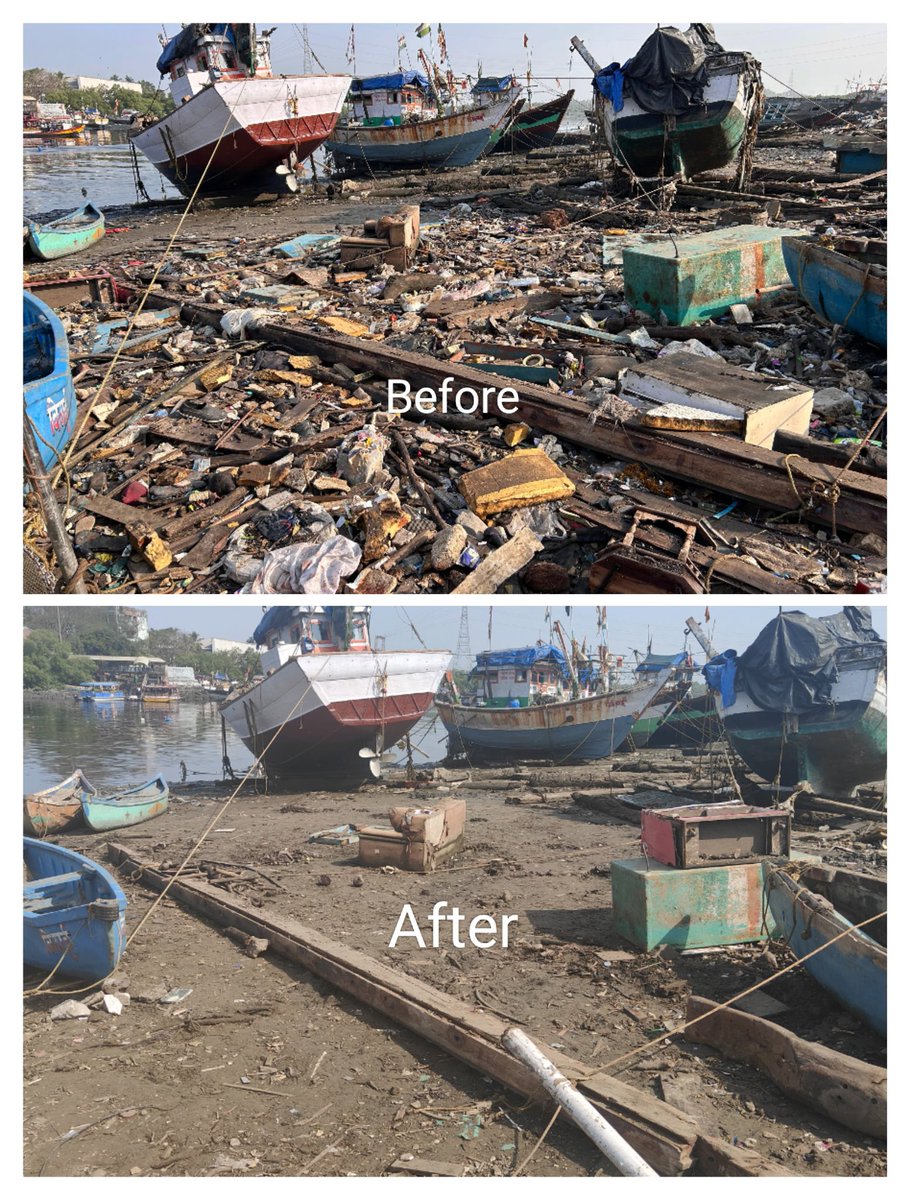 Week 473. Versova jetty - being scrubbed clean .