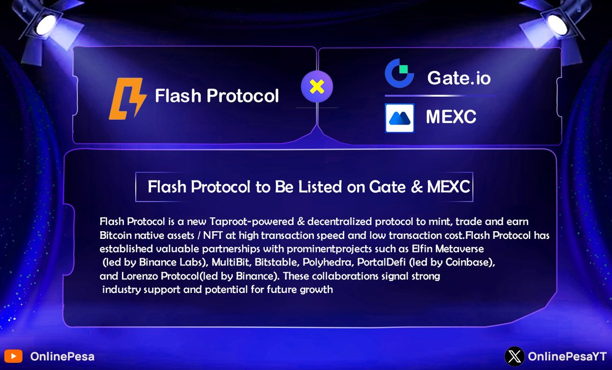 OnlinePesaYT's tweet photo. 📌@flashprotocol token $FLASH Listing on @gate_io  and @MEXC_Official  on 3 April at 11:00 AM UTC.

Public sale on @enjinstarter , @AITECHio ,@Chain_GPT 

🔸Public Price: $0.002
🔸Trading to start at 11am on 3rd April (UTC)

#FLASH #Flashprotocol #gate #MEXC https://t.co/e0YxY4kbNK