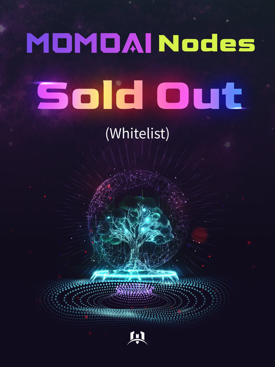 MomoAI WL Nodes sold out! 🎊Huge support from our amazing community and promoters led to a complete sellout. The public sale round will start soon for those who have not purchased it! 🎉 Nodes will be distributed within 3 business days of the end of the sale! 🚀 🎁Thank you all