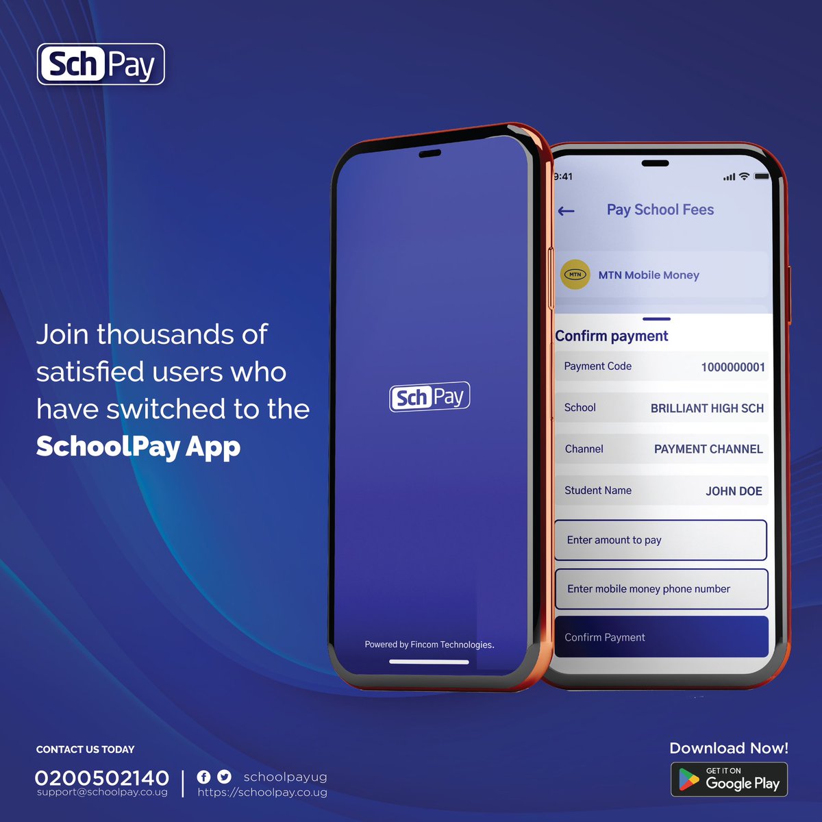 Have convenience at your fingertips with the SchoolPay App. 
Make school fees payments, Download your payment receipt  and pay for any other school Activities using the app.
#DownloadNow 
#SchoolPayApp.