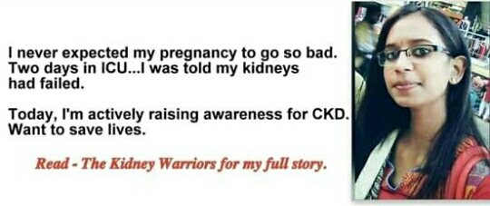 Mysterious encounter with #CKD 'At the age of 28, when I was due to deliver my 2nd child, it was an unimaginable horror not for me alone but also for my family who wondered if they would see me again.' Read Sandhya's journey in.. 'The Kidney Warriors' amzn.in/d/05cVmRr