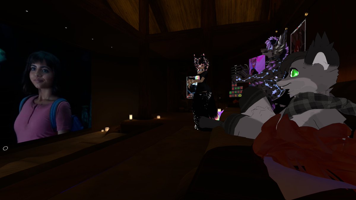 UltraBakaKing's tweet photo. Can you say "noche de película"?

#VRChat #VRC #dora #swipernoswiping #furry #furryfandom #furrycommunity https://t.co/h4vqQZLrud