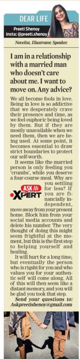 My advice column in today’s new Indian express. Click on it to read it fully.