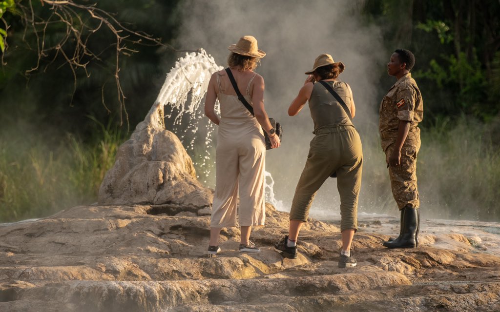 Mornings and evenings at Semuliki National Park! Come experience golden hour at the primordial Sempaya hot-springs this new month. #ExploreUganda’s National parks and make lasting memories with your friends. Conservation Tariff 🔗 bit.ly/3T3evnf