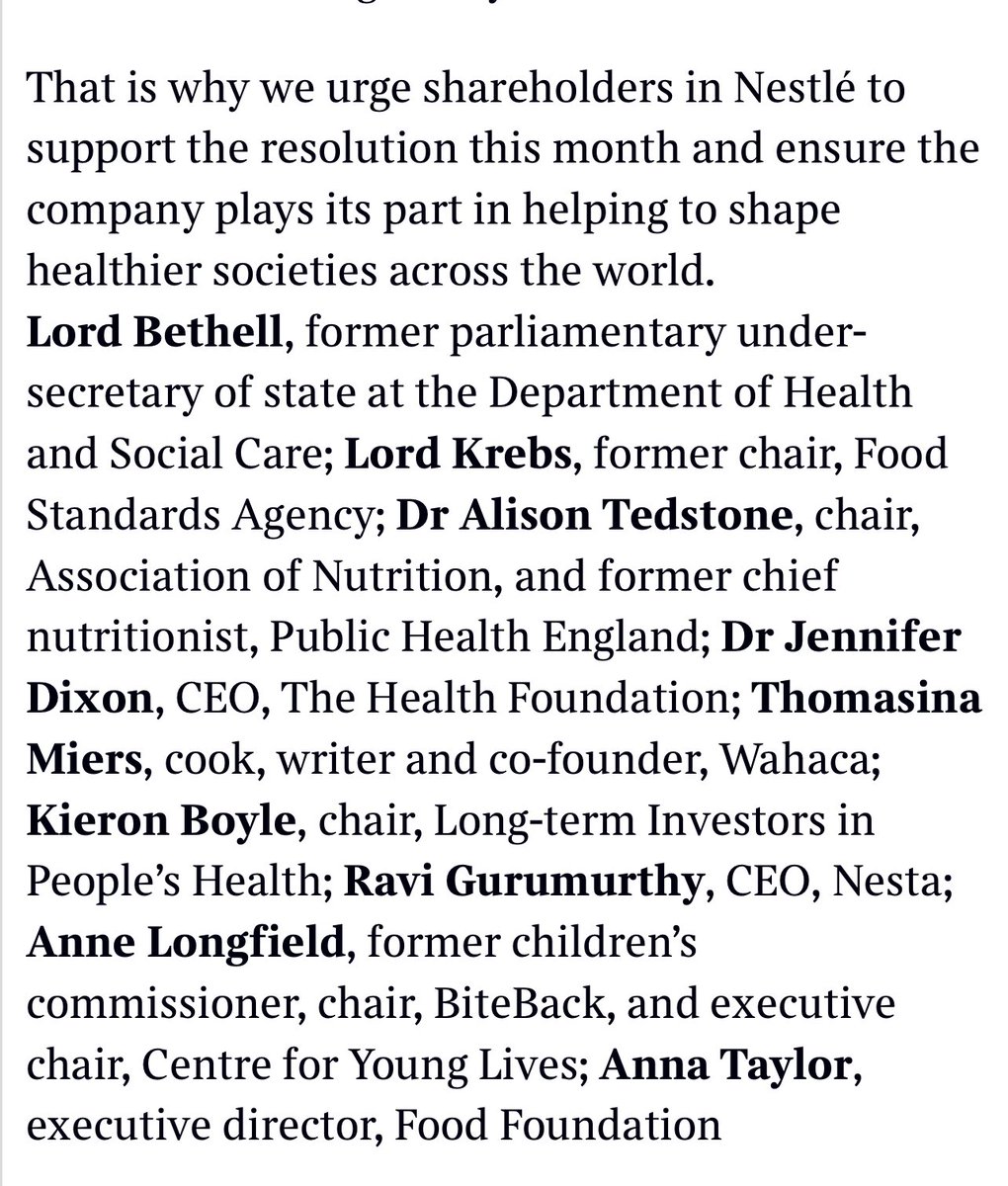 @Nestle is a polluter. Its business model relies heavily on unhealthy foods — a recent peer-reviewed study in seven big global markets found that 75 per cent of its sales were from unhealthy foods. It’s not illegal. But it is immoral. It’s unsustainable. And it’s bad business.…