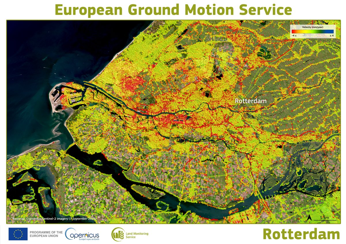 The @CopernicusLand European Ground Motion Service #EGMS monitors ground deformation with millimetre accuracy📈📉 This information is key to monitoring subsidence, infrastructure instabilities, etc. 🏗️ #DYK that it is based on #Sentinel1 🇪🇺🛰️ data?