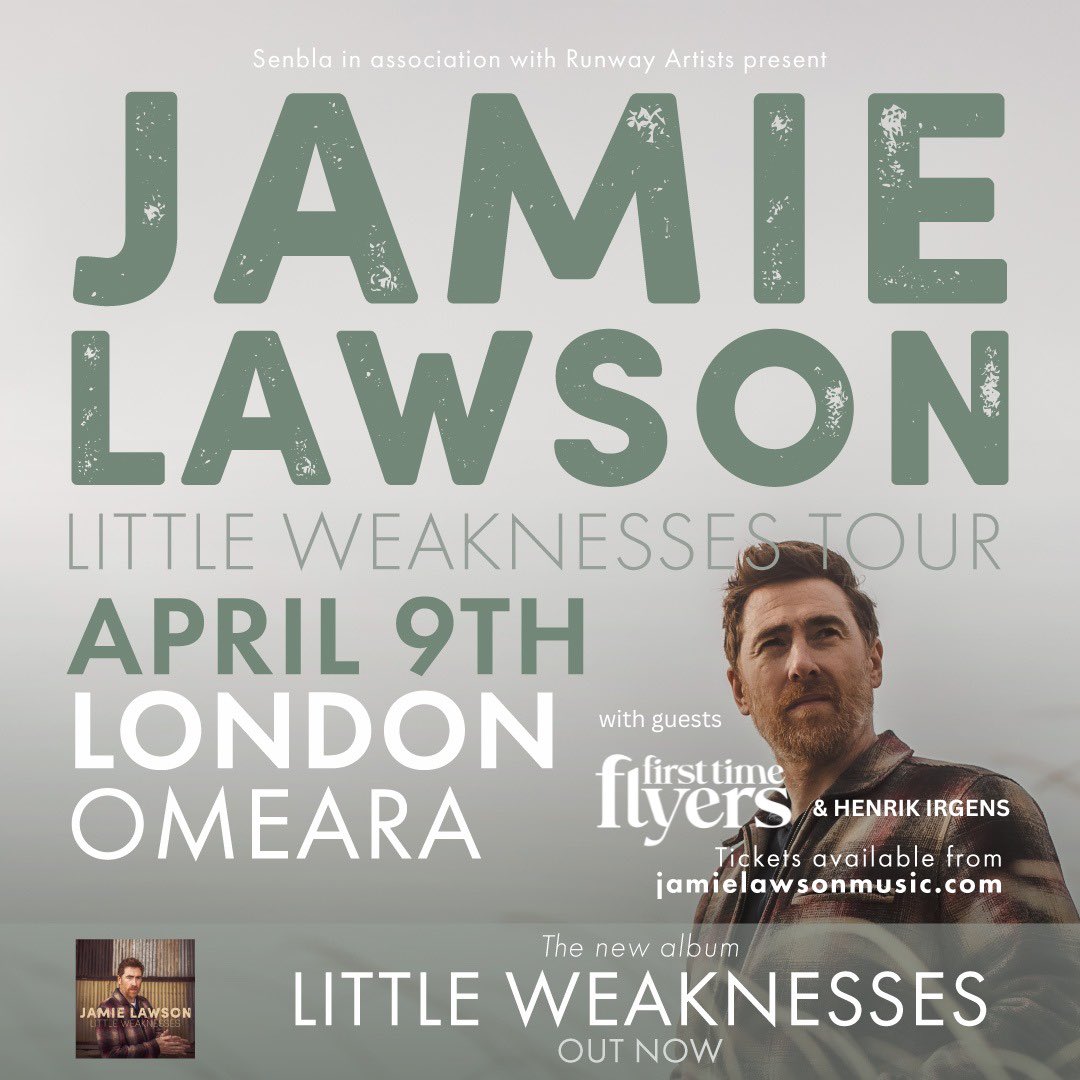Can’t wait to open for @jamielawsonuk at the OMERA next week! Come see us jamielawsonmusic.com/#tour