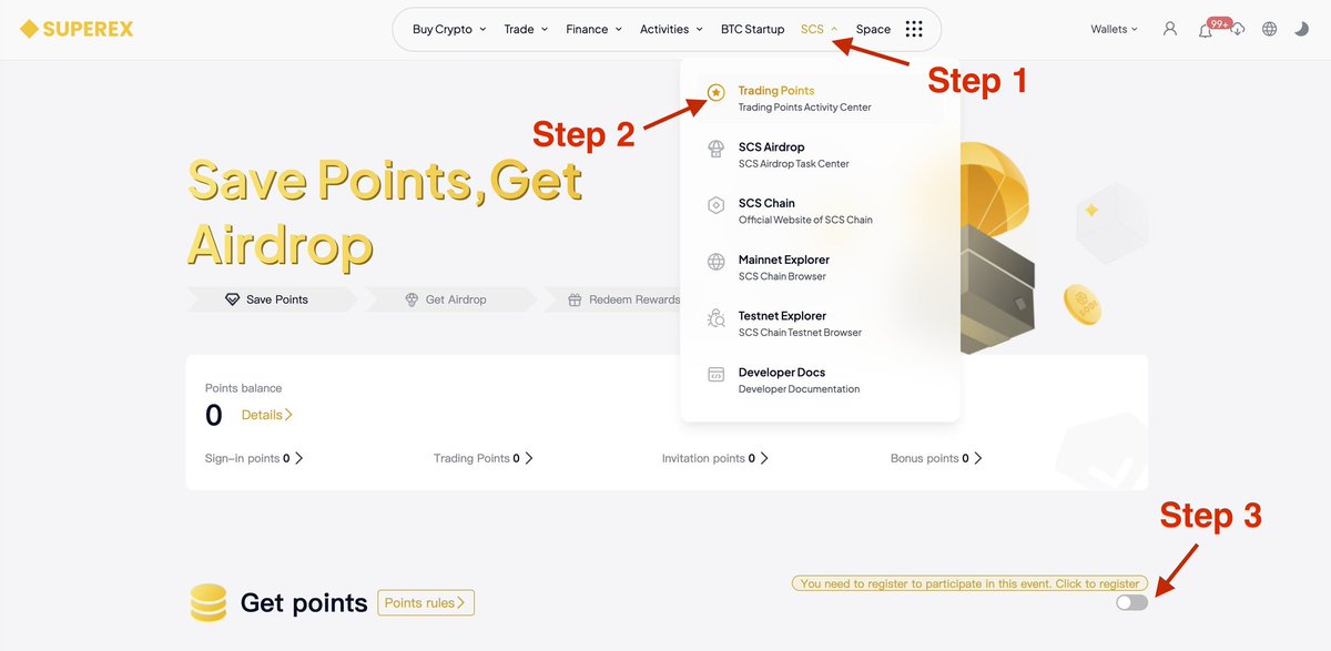 The Biggest Airdrop Event of @SuperExet You’ll Regret if You Don’t Participate ! SCS Coin is Next BNB Earn Points Through Daily Sign-Ins, Futures Trading & Inviting Friends ! Register Link👇👇 app.superex.live/register?invit… Invite Code - 8384F Note - Points Will Exchange With SCS…