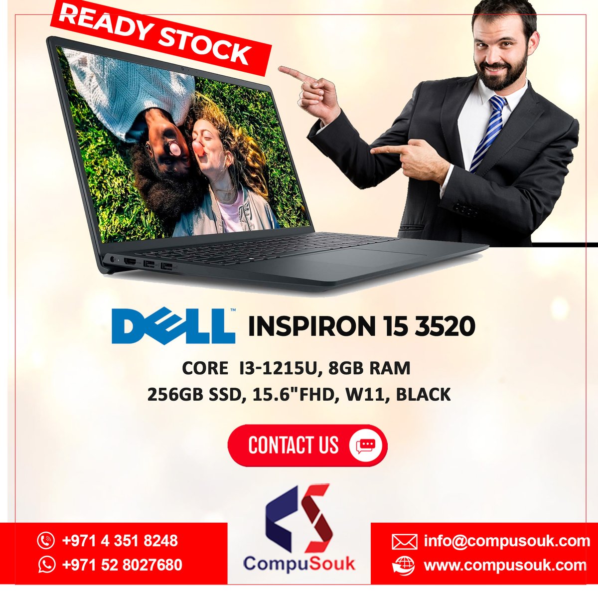 Low Cost Deal - Hurry!!!
#Dell #Inspiron15 #3520

Visit for more Deals compusouk.com/daily-deals/

#DellInspiron #DllInspiron3520 #Inspiron3520 #Compusouk #ComputerHardwaresales #Laptopdealers #WholesaleTechnology #HardwareWholesale #Laptopsupply #ITSupplies #WholesaleElectronics