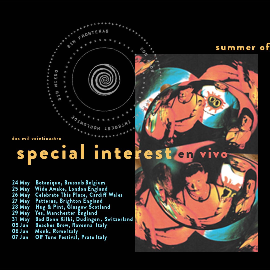 Special Interest are touring Europe this May and June. Do not miss their incredible live show. Includes stops @Botanique, @wideawakeldn, @badbonn, @beachesbrew & @MonkClub With UK headline performances at @PatternsBTN, @yes_mcr & @thehugandpint specialinterest.band/tour-dates