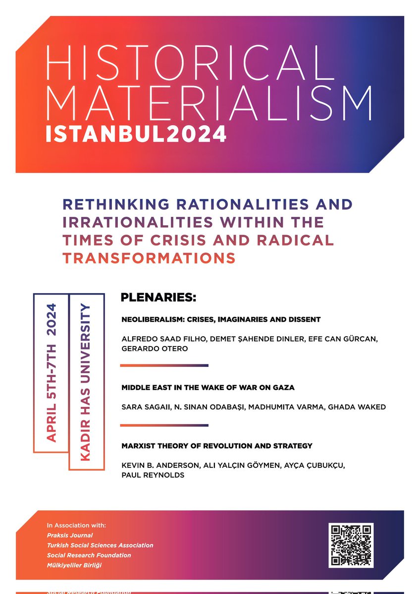 📢 Historical Materialism Istanbul 2024 Konferansı 5-7 Nisan tarihleri arasında Kadir Has Üniversitesi'nde! 👉 Konferans hakkında bilgi için historicalmaterialismistanbul2024.net