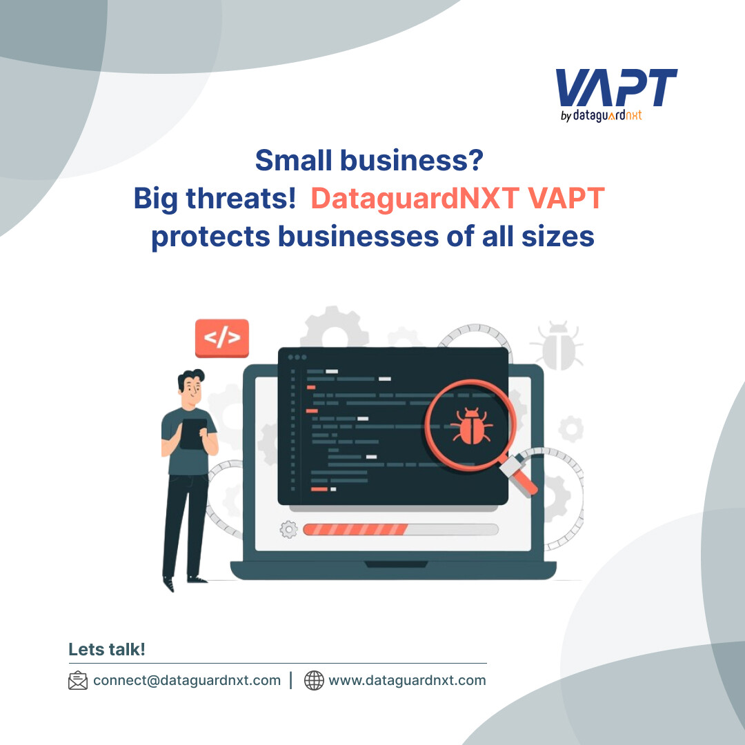 Small business? Big threats! 
DataguardNXT VAPT protects businesses of all sizes

#cybersecurityawareness #infosec #dataprotection #itsecurity #securityaudit #ethicalhacking #secureyourbusiness #VAPTServices #DowithDataguardNXT #uae #africa #dubai