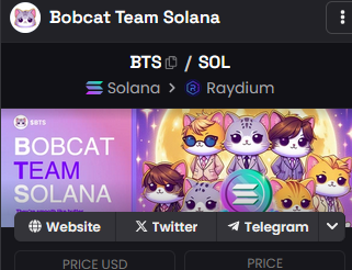 BobcatTeamSOL's tweet photo. Dex Screener updated, floor is holding, jeets are out, the only way fwd is UP! Now is a perfect time to join the Army #BTScoin https://t.co/gfx919t3WM
