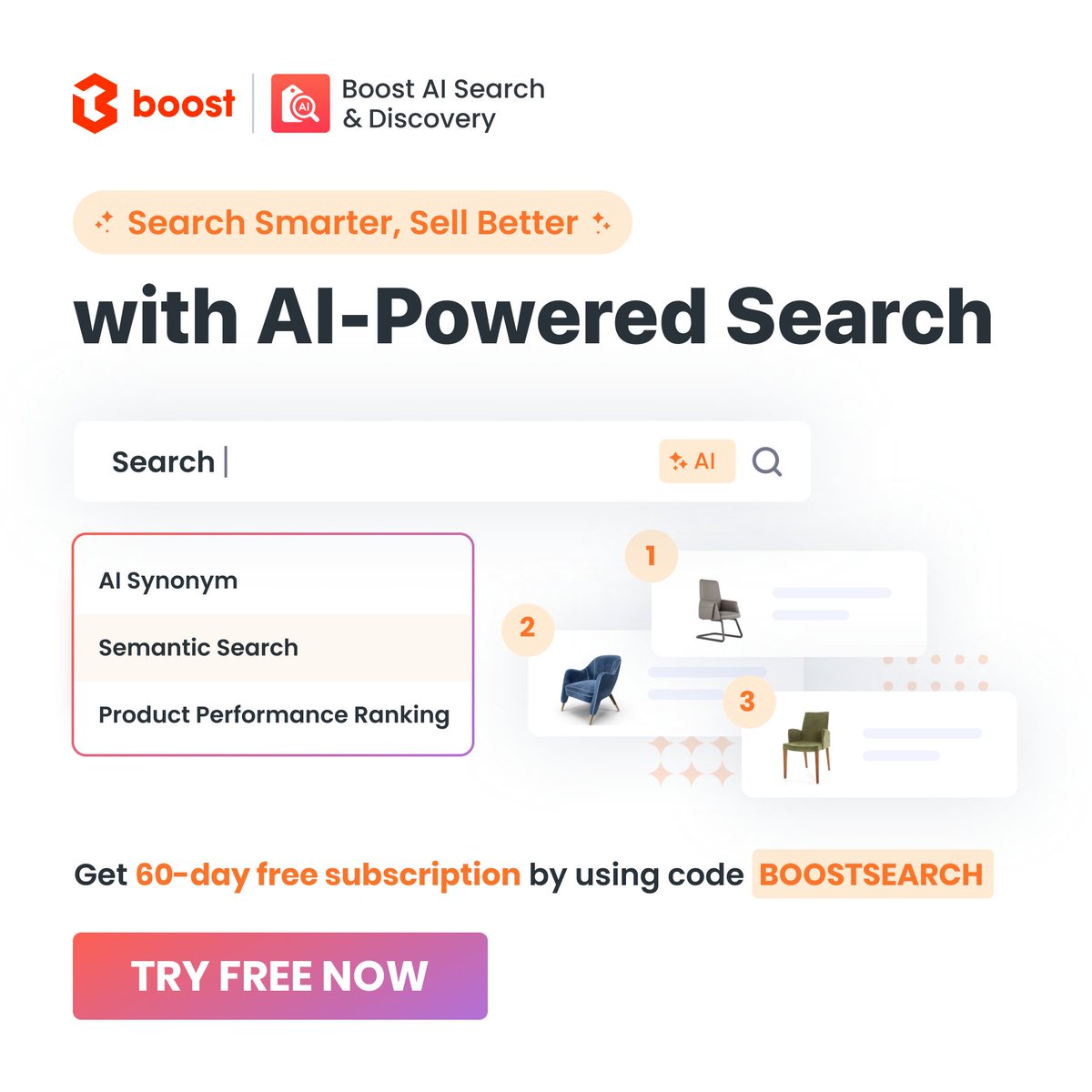 _BoostCommerce_'s tweet image. ✨ Search Smarter, Sell Better With AI-Powered Search
Claim a 60-day FREE subscription to our AI-powered Search add-on using code BOOSTSEARCH at the checkout, and enjoy our newest features: Semantic Search & Product Performance Ranking.
TRY FREE NOW: bit.ly/TW-TryFree