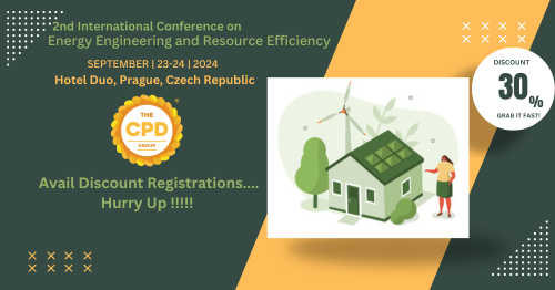 Get 30% discount on all the registration this week.
Submit your abstracts now and register for the upcoming conference #Energy Engineering 2024.  Abstract Submission Link: crgconferences.com/energyengineer…
#RenewableEnergy #SustainableTechnology
#CleanerProduction