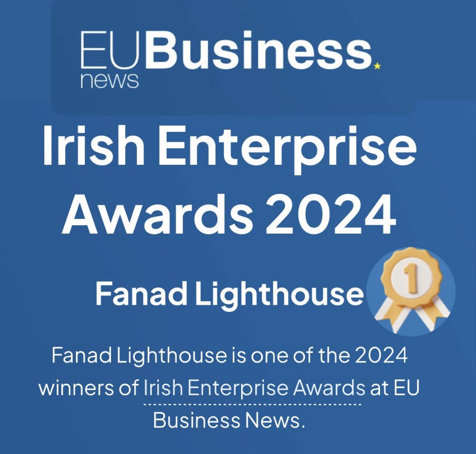 Irish Enterprise Awards #1 🌟 We are delighted to receive another award for our beautiful lighthouse Link to read the full listings: eubusinessnews.com/winners
