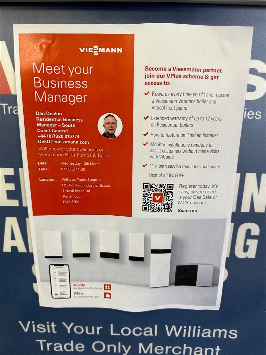 Dan Deakin took a trip to @Williams_Co in Portsmouth to explain the benefits of choosing Viessmann Climate Solutions UK – who stopped by? Keep your eyes peeled for more events from your local ABM…