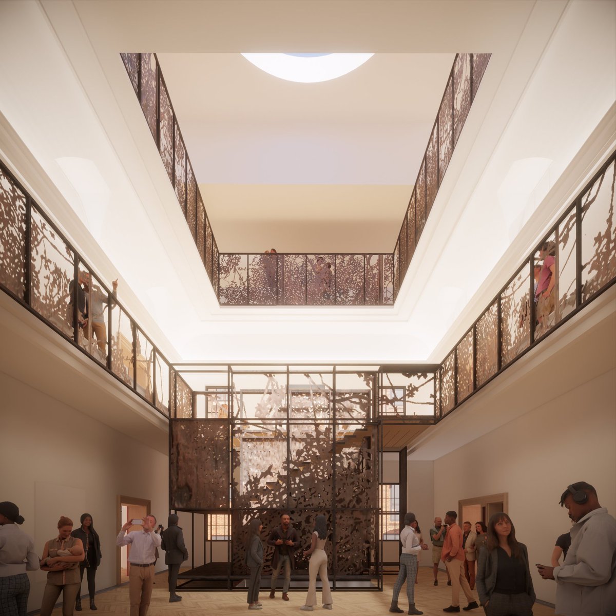 The designs also show how spaces within Dr Martin Luther King Jnr Building will be developed for learning and community, and how a striking glass bridge, offering spectacular views both into and out of the Royal Albert Dock, will connect both buildings.