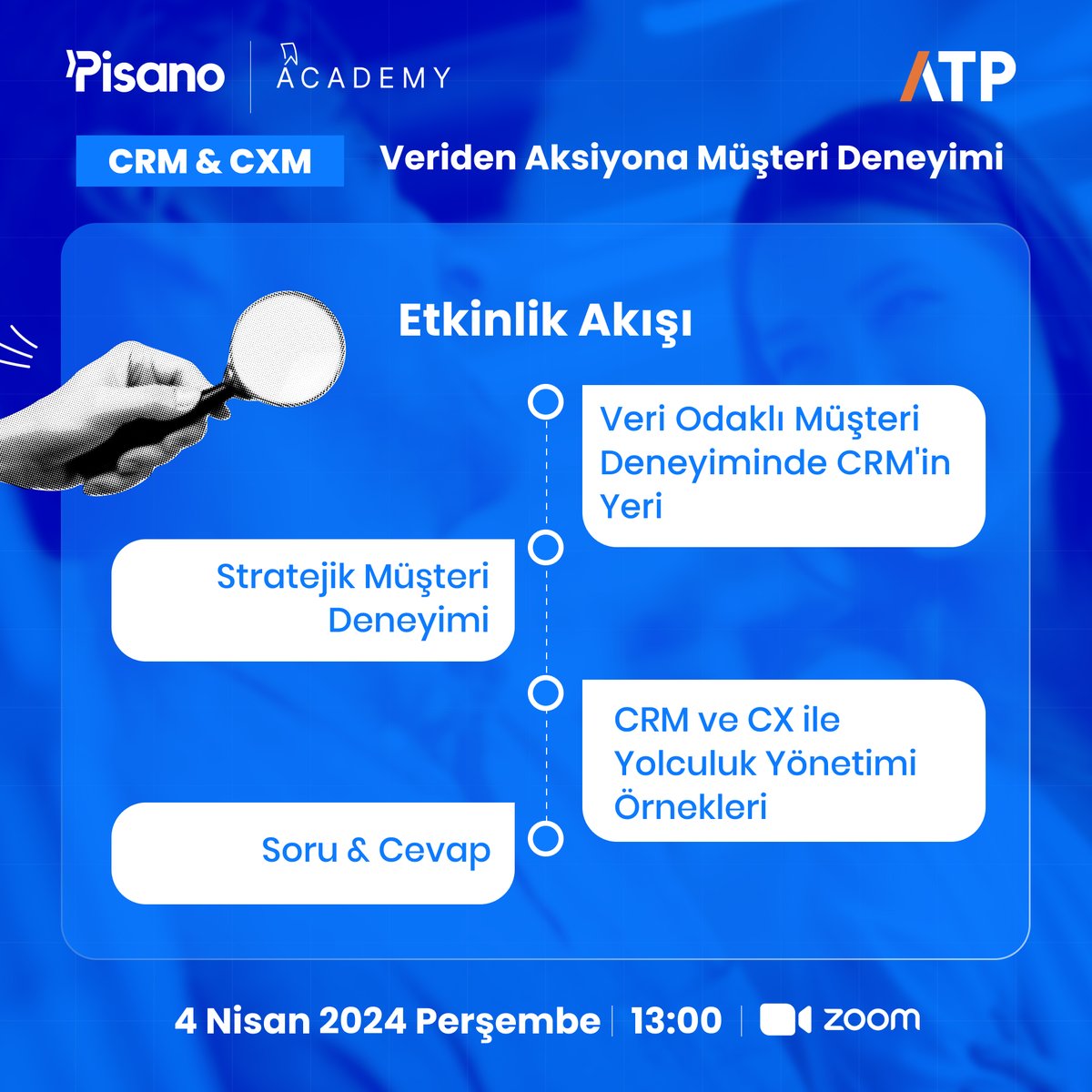 ⏰ Pisano Academy ve ATP Digital ortaklığında gerçekleşecek 'Veriden Aksiyona Müşteri Deneyimi' webinarımıza sadece 2 gün kaldı! 💺 Katılım kontenjanı dolmadan yerinizi ayırın! 🔗 hubs.la/Q02rtg760