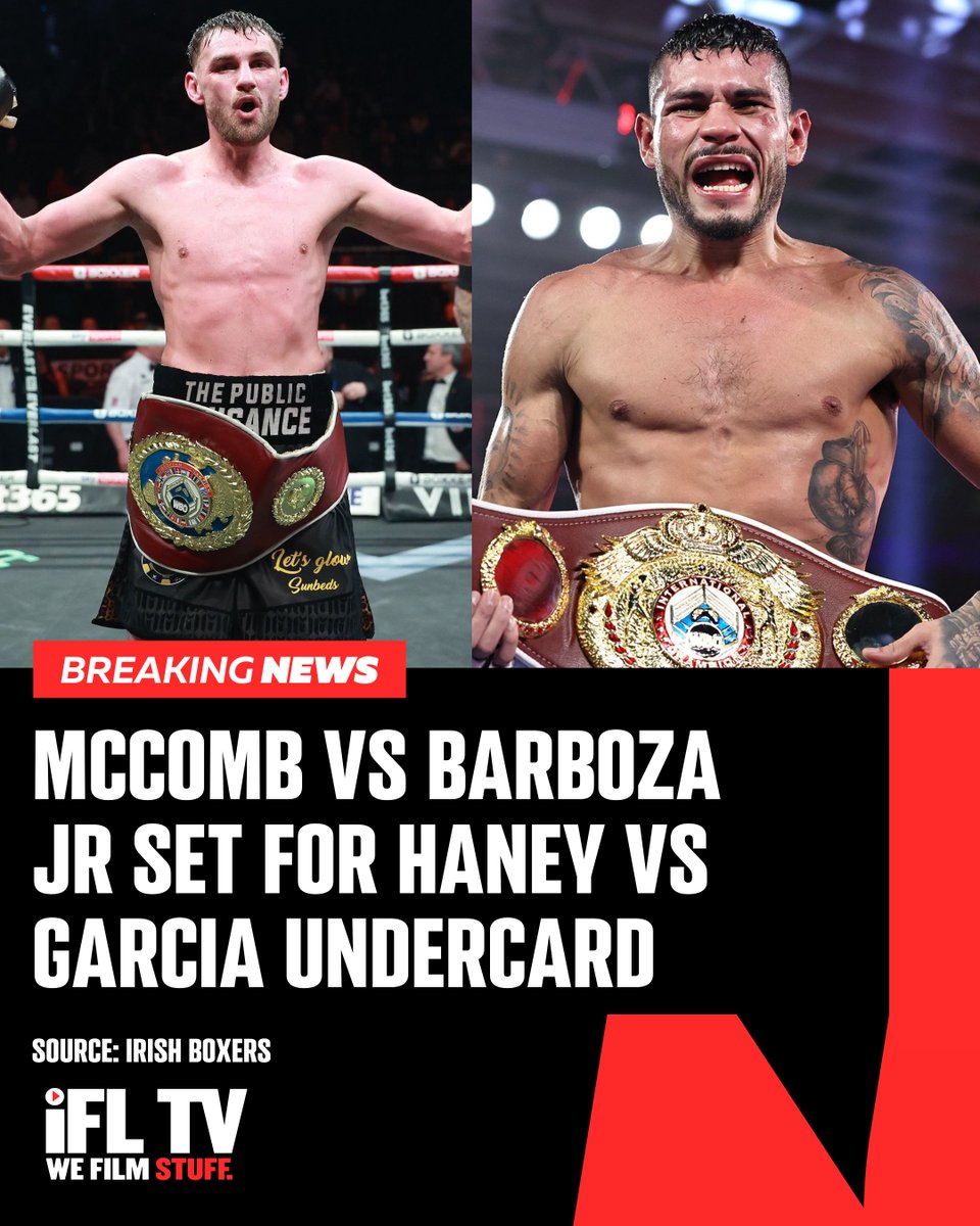 MCCOMB VS BARBOZA SET FOR HANEY/GARCIA UNDERCARD ‼️ Sean McComb is reportedly set to face the undefeated @jrBarbozaArnold on the undercard of Devin Haney vs Ryan Garcia on April 20th 🥊 Who wins? 👀 Stay up to date with the latest boxing news, interviews & much more HERE 🔗…