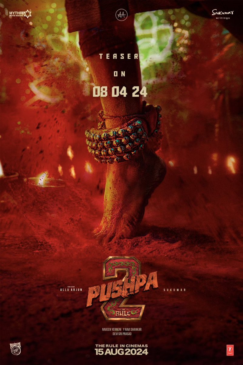 𝗧𝗛𝗘 𝗠𝗢𝗦𝗧 𝗔𝗪𝗔𝗜𝗧𝗘𝗗 #Pushpa2TheRuleTeaser out on April 8th ❤️‍🔥❤️‍🔥 #Pushpa2Teaser | #Pushpa2TheRuleTeaser #AlluArjun | #RashmikaMandanna | #Pushpa