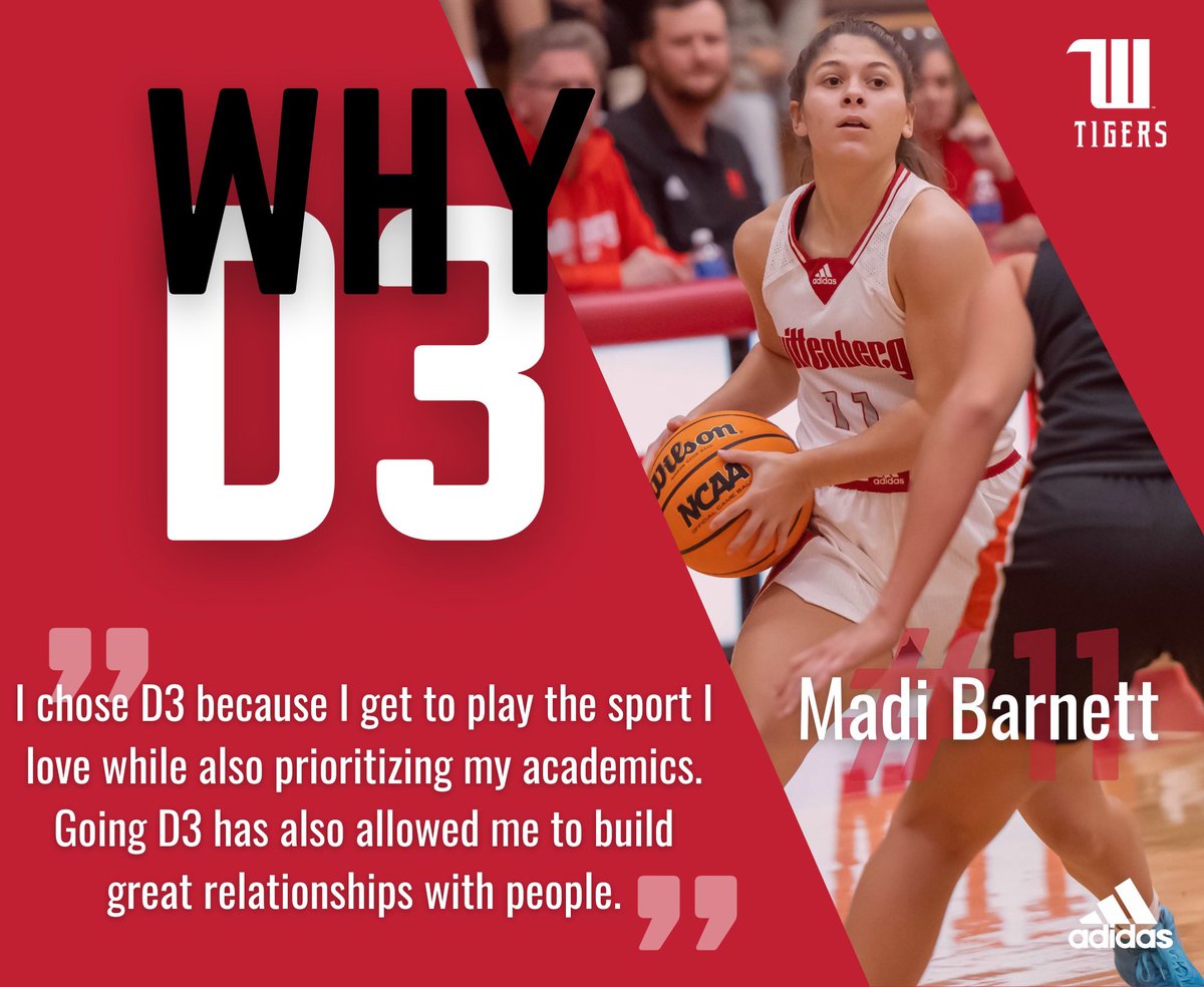 Today, #5 Mara Briscoe, #10 Zy’aira Miller, and #11 Madi Barnett are sharing their story on why they chose D3! #TigerUp #WhyD3 #D3Week