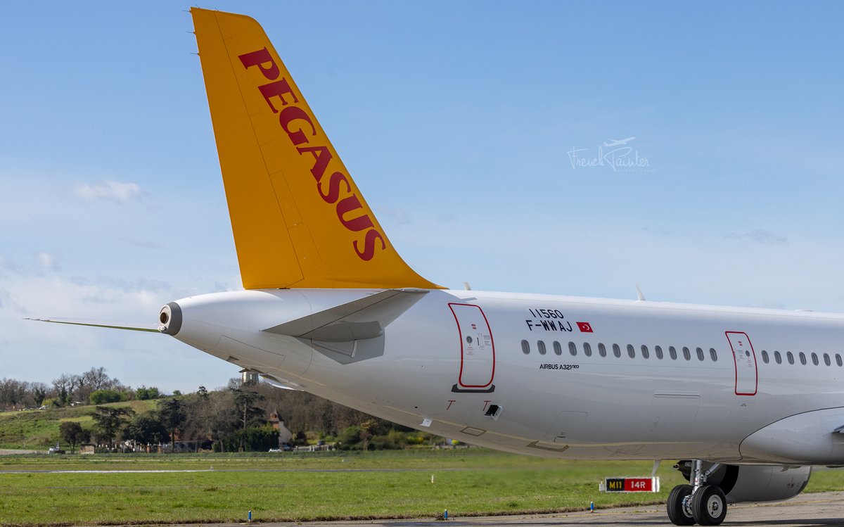 The second Pegasus #Airbus #A321Neo built in #Toulouse in taxi testing last week. 🇹🇷 #Turkiye #AvGeek