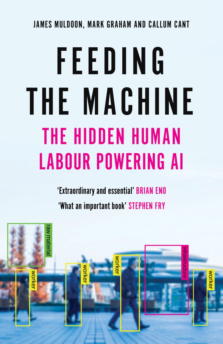 Excited to share with you the UK cover for our new book Feeding the Machine with @CallumCant1 and @geoplace @stephenfry says: 'Feeding the Machine may just be the most important book to be written in the current fever of AI publishing' UK pub date: 18 July 2024 Preorder now