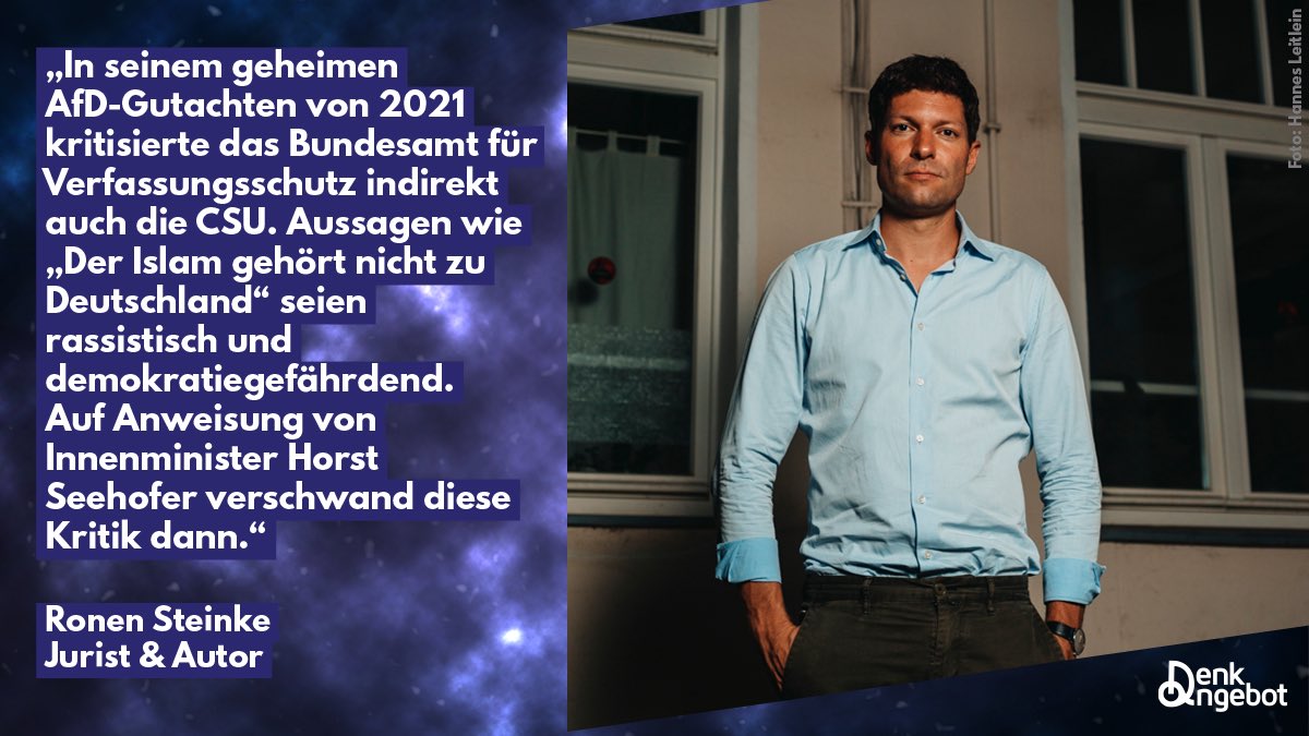 Verfassungsschutz, Helfer des Antifaschismus? Moment mal! In der aktuellen Folge des Denkangebots spreche ich mit @ronensteinke über problematische Tendenzen beim Inlandsgeheimdienst & die Frage, ob eine wehrhafte Demokratie nicht auch ohne auskommen kann. denkangebot.org/allgemein/rone…