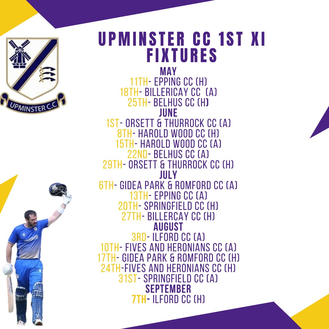 Our 1st XI Hamro Foundation 1st XI Division One League Fixtures for the 2024 Season. What an exciting summer ahead!