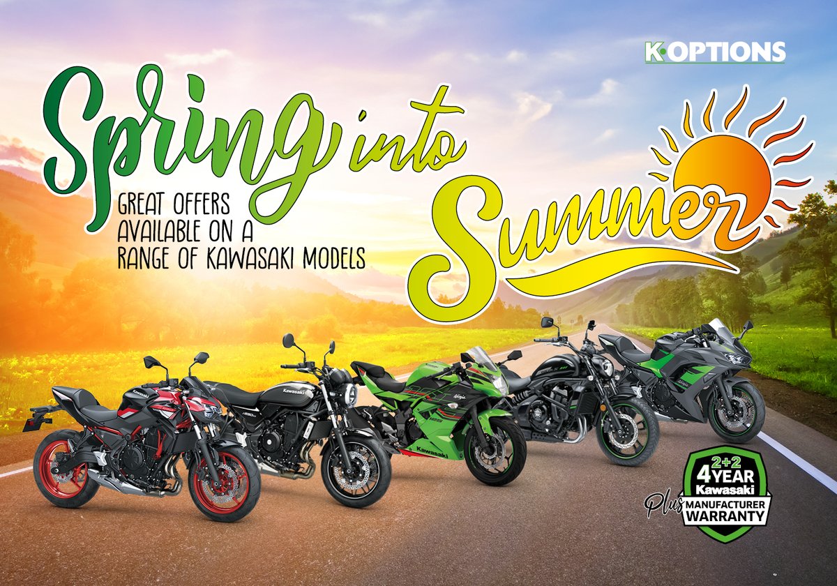 Ready to Spring into Summer? We've just announced a host of fantastic offers available across a wide range of Kawasaki models! Head to the below link or visit your local Kawasaki dealer to find out more ➡ bit.ly/3vzAASM