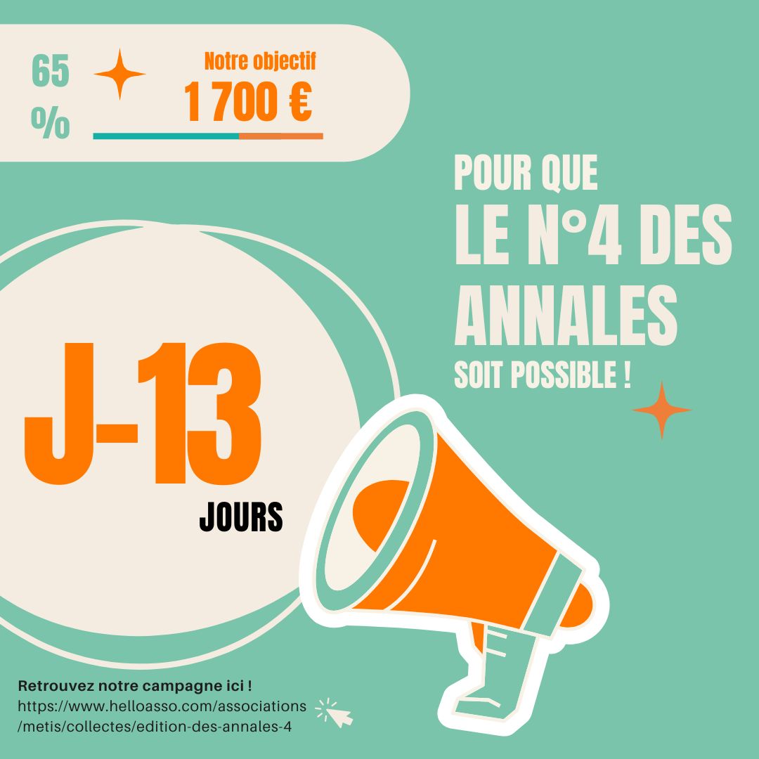 ✨[CAMPAGNE DE FINANCEMENT PARTICIPATIF - ANNALES #4] ✨

👉 bit.ly/3TP2F0D

🎯 Nous sommes à 13 jours de la fin de la campagne, et nous sommes arrivés à 65 % de l’objectif. Nous comptons sur vous pour que ce projet puisse voir le jour !